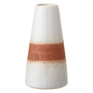 Bílo-oranžová váza z kameniny Bloomingville Stripe