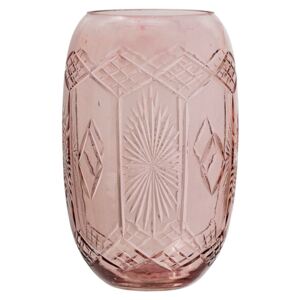 Růžová skleněná váza Bloomingville Ornaments