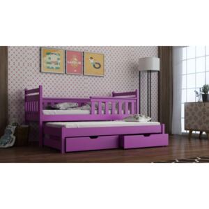 Dětská postel se šuplíky 90x200 MATYLDA - fialová