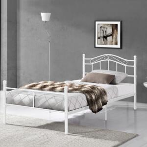 [en.casa] Kovová postel "Florenz" HTMB-120W s roštem 120 x 200 cm bílá