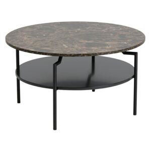 Kulatý stolek Goldington, MDF, hnědý - 80 cm