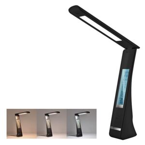 Solight LED stolní lampička nabíjecí, 5W, display, změna chromatičnosti, USB, černá WO58-B