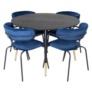 Dipp Arrow stolová súprava čierna/modrá