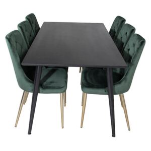 Dippel Velvet LyX stolová souprava černá / zelená