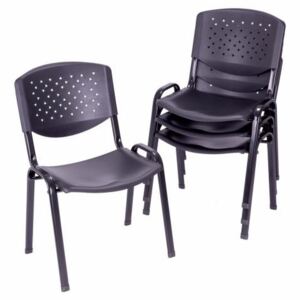 Sada stohovatelných židlí - 4 ks, černá