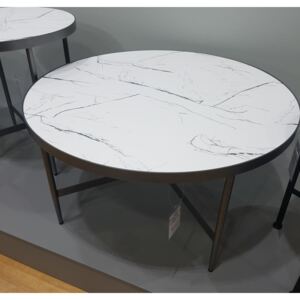 Konferenční stolek Dolores B, imitace mramoru/šedá