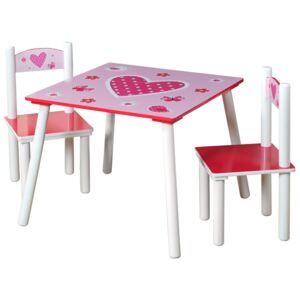 Kesper Dětský stůl s židlemi růžový