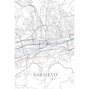 Mapa Sarajevo white