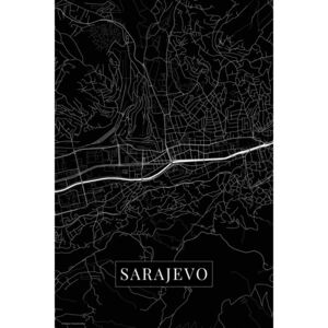 Mapa Sarajevo black