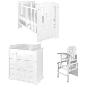 AKCE 3-dílná sada dětského nábytku New Baby Králíček bílá