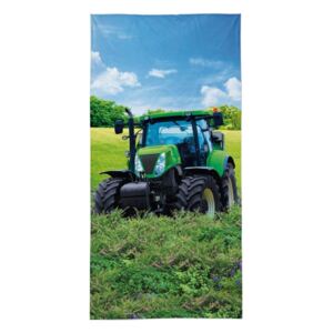 Detexpol Dětská osuška Traktor na poli - zelený 140x70 cm