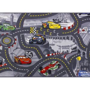 Metrážový koberec WORLD OF CARS 2 - 97 Šedá, Vícebarevný 400 cm