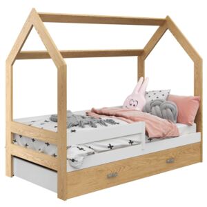 Dětská postel DOMEČEK D3 borovice 80x160 cm Rošt: Bez roštu, Matrace: bez matrace