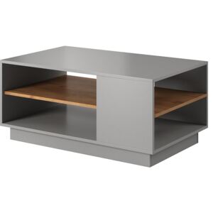 3D - konferenční stolek - platinová šedá/dub kraft zlatý