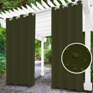 Zahradní závěs do altánku na kroužcích MIG143 khaki Zelená 155 x 220 cm