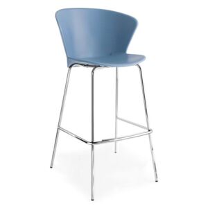 Calligaris Barová židle Bahia Barva konstrukce / Provedení: chromová, Barva sedáku: matná modrá