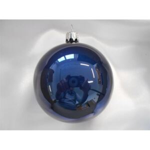 Velká vánoční koule 4 ks - tmavě modrá lesklá