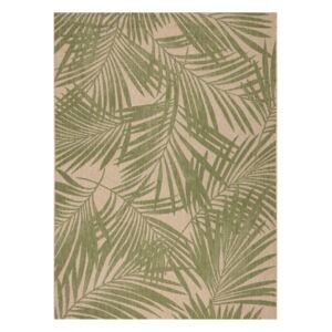 Koberec SIZAL BOHO Lístí palmy béžový / zelený - 160x230 cm