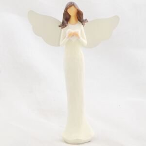 DEKORACEASTYL Figurka anděla v krémových šatech se srdíčkem SF01150135