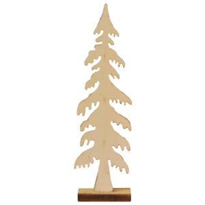 DEKORACEASTYL Dřevěný vánoční stromeček bílý AD156421