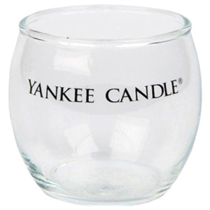 Svícen skleněný Yankee Candle Roly Poly, výška 7 cm, čirý