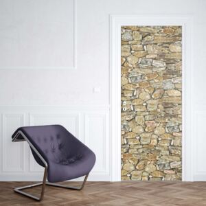 GLIX Fototapeta na dveře - Rustic Stone Wall | 91x211 cm