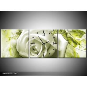 Obraz bílé růže na zeleném pozadí (F003693F9030CC)