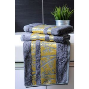 Bambusový ručník - šedý -antracit 50X90