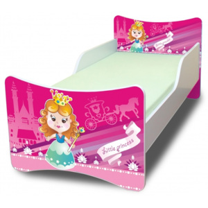 NELLYS Dětská postel se zábranou Malá princezna - 200x90 cm