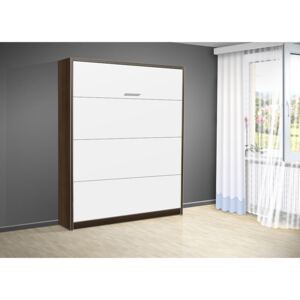 Nabytekmorava Výklopná postel VS 3054 P - 200x140 cm barva lamina: ořech/bílé dveře, nosnost postele: standardní nosnost