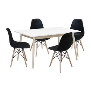 Jídelní stůl NATURE + 4 židle UNO černé