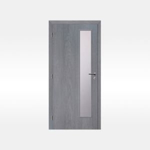 SOLODOOR Interiérové dveře Klasik 5 earl grey prosklené - 80 cm L