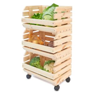 Foglio Dřevěný bedýnkový vozík na ovoce a zeleninu