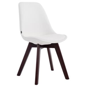 Židle Manado ~ koženka, dřevené nohy ořech Barva Bílá