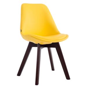 Židle Manado ~ koženka, dřevené nohy ořech Barva Žlutá