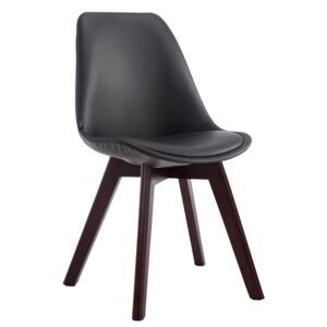 Židle Manado ~ koženka, dřevené nohy ořech Barva Černá