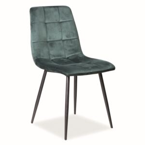 Židle Mila samet černá kostra/zelená Bluvel 78, , barva: černá