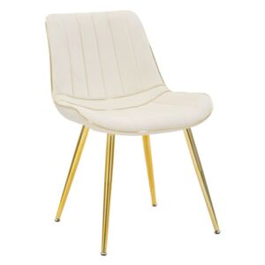 Set 2 ks sametových židlí Mauro Ferretti Tarbea 51x59x79 cm, krémová/zlatá