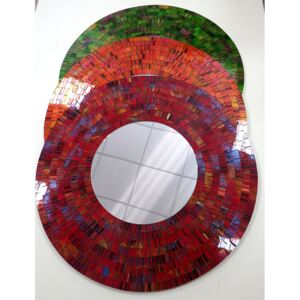 Zrcadlo kulaté - zelené MOZAIKA, 50 cm, ruční práce