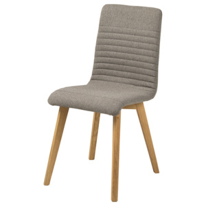 Jídelní židle s čalouněním z látky v šedé barvě s dřevěnou podnoží SET 2 ks DO164