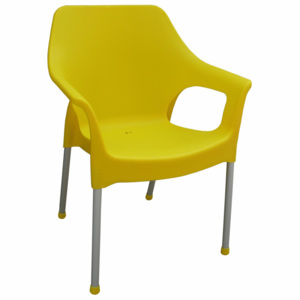 MEGA PLAST MP1282 URBAN (AL nohy) židle, 83,5x60x54 žlutá
