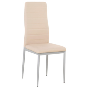 Jídelní židle z ekokůže v barvě pudrové růžové s kovovou konstrukcí TK2038