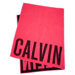 Calvin Klein růžová osuška Towel Pink Glo s logem