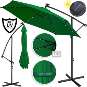 Kesser deštník s LED osvětlením / zahradní deštník / slunečník / 300 cm / zelený