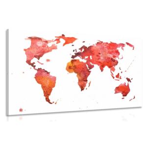 Obraz kontinenty v červených barvách