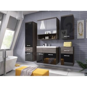Koupelnový nábytek Lumia II, Barva: bodega / černý lesk, Sifon k umyvadlu: ne, Umyvadlo: ano