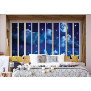 Fototapeta - 3D Window View Dreamy Night Sky Papírová tapeta - 368x280 cm