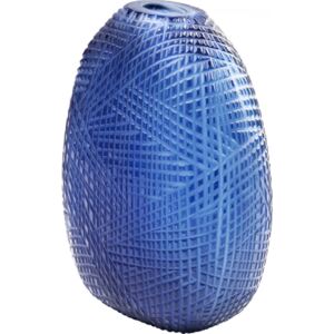 KARE DESIGN Modrá skleněná váza Harakiri Blue 25cm