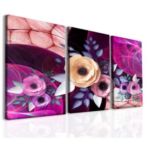 InSmile ® Obraz květiny v růžové vlně Velikost: 90x50 cm