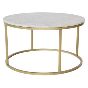 Mramorový konferenční stolek s konstrukcí v barvě mosazi RGE Accent, ⌀ 85 cm